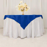 Royal Blue Cotton Blend Square Table Overlay - 54x54inch