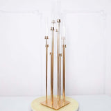 50inch Gold 10 Arm Cluster Taper Candle Holder With Clear Glass Shades Large Candle Arrangement