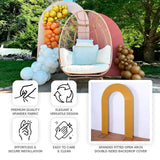 8ft Taupe Spandex Fitted Open Arch Wedding Arch Cover, Double-Sided U-Shaped Backdrop Slipcover