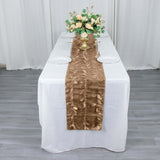 12x108inch Taupe 3D Leaf Petal Taffeta Fabric Table Runner