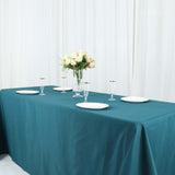 90inchx132" Peacock Teal Polyester Rectangular Tablecloth