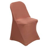 10 Pack Terracotta (Rust) Spandex Folding Slip On Chair Covers, Stretch Fitted Chair Covers