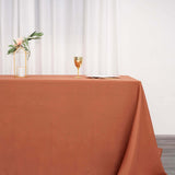 Terracotta (Rust) Seamless Polyester Rectangular Tablecloth - 90x132inch