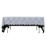 60"x108" Premium Lace White Rectangular Oblong Tablecloth