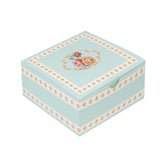 25-Pack Vintage Rose Floral Gift Boxes – Turquoise Cardstock Favor Boxes for Cookies#whtbkgd
