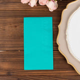 50 Pack 2 Ply Soft Turquoise Disposable Party Napkins, Wedding Reception Dinner Paper Napkins