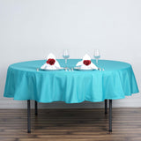 90" Turquoise Polyester Round Tablecloth