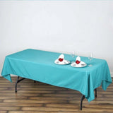 60"x102" Turquoise Polyester Rectangular Tablecloth