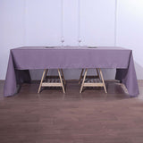 72"x120" Violet Amethyst Polyester Rectangle Tablecloth, Reusable Linen Tablecloth