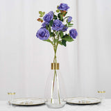 2 Bouquets | 33inches Tall Violet Artificial Silk Rose Flower Bush Stems