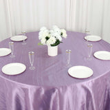 132inch Violet Amethyst Accordion Crinkle Taffeta Seamless Round Tablecloth