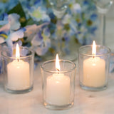 12 Pack | Ivory Votive Candle & Clear Glass Votive Holder Candle Set