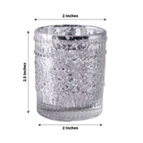 6 Pack | Silver Mercury Glass Primrose Candle Holders, Votive Tealight Holders