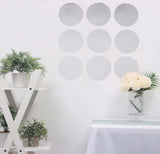 12 Pack | 8Inch Round Mirror Wall Stickers, Acrylic Removable Wall Decals For Home Decor