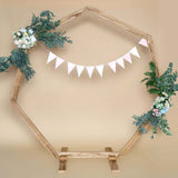 7ft Wooden Wedding Arch, Heptagonal Rustic Photography Backdrop Stand