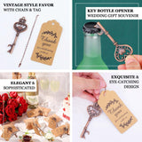 10 Pack Antique Gold Skeleton Key Bottle Opener Wedding Favors Party Favors