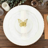 12 Pack | Metallic Gold Foil Laser Cut Butterfly Paper Napkin Rings, Chair Sash Bows