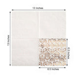 20 Pack - 3 Ply Metallic Rose Gold Vintage Pattern Paper Dinner Napkins - Wedding Cocktail Napkins