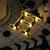 6 Gold 3D Marquee Letters | Warm White 6 LED Light Up Letters | H