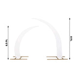 Set of 2 White Spandex Half Crescent Moon Backdrop Stand Covers, Wedding Arch Cover