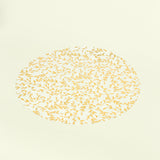 10 Pack White Mesh Organza Dining Table Mats Gold Foil Leaf Vines, Floral Round Placemats - 13inch