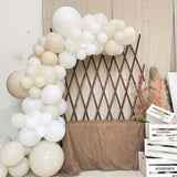 95 Pack Assorted White Beige Latex Balloon Arch Kit, DIY Party Balloon Garland Decorations