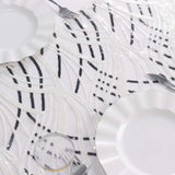 12x108inch White Black Wave Mesh Table Runner With Embroidered Sequins