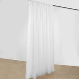 10ft White Dual Layered Sheer Chiffon Polyester Backdrop Curtain With Rod Pockets