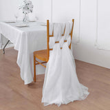 5 Pack | 22x78 inches White DIY Premium Designer Chiffon Chair Sashes