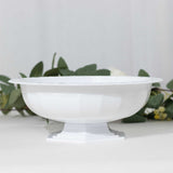 3 Pack White Roman Style Footed Compote Flower Bowl Vase 10inch Round Decorative Plastic Pedestal