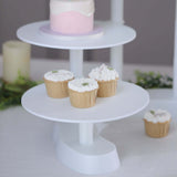 4-Tier Half Moon White Plastic Cake Dessert Stand, 4-Shelf Cupcake Display - 17inch Tall