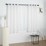 2 Pack | Handmade White Faux Linen Curtains 52x64inch Curtain Panels With Chrome Grommets