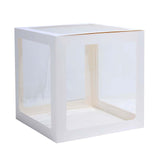 2pcs Transparent DIY Balloon Boxes, Baby Shower Party Decoration Boxes White Edges