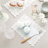 100 Pcs | 7inch x 10inch Rectangle White Lace Paper Doilies, Food Grade Paper Placemats