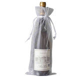 10 Pack 6"x15" White Organza Drawstring Party Favor Wine Gift Bags