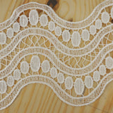 5 Yards | White Crochet Lace Ribbon With Double Helix Stitching Patterns