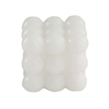 White Bubble Cube Long Burning Paraffin Wax Candle Set, Unscented Pillar Candle Gift#whtbkgd