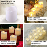 12 Pack | White Flameless Candles LED | Battery Operated Votive Candles