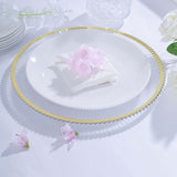 6 Pack 13inch Clear Sunray Wavy Gold Rim Acrylic Plastic Charger Plates Round Dinner Charger Plates