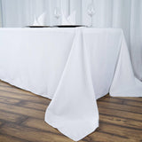 90x156inch White 220 GSM Seamless Premium Polyester Rectangular Tablecloth