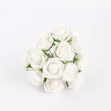 48 Roses | 1Inch White Real Touch Artificial DIY Foam Rose Flowers With Stem, Craft Rose Buds#whtbkgd