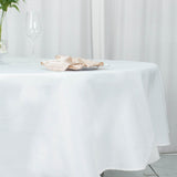 90" Fire Retardant White Tablecloth Premium Polyester Round Table Cover