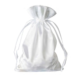 White satin drawstring bag on a plain background #whtbkgd