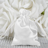 12 Pack | 3inch White Satin Drawstring Wedding Party Favor Gift Bags