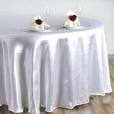 108" White Satin Round Tablecloth