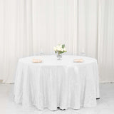 120" White Premium Sequin Round Tablecloth