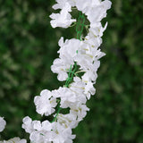 7ft | White Artificial Silk Hydrangea Hanging Flower Garland Vine