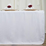 6FT Fitted WHITE Wholesale Polyester Table Cover Wedding Banquet Event Tablecloth