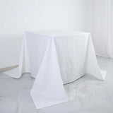 90" White Square 100% Cotton Linen Tablecloth Washable