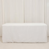 White Fitted Premium Polyester Rectangle Tablecloth 6ft Table Cover